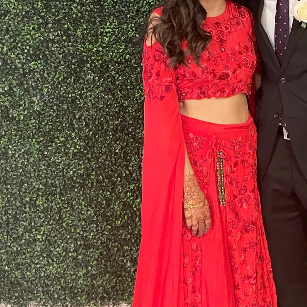 Red Lengha! Worn once!